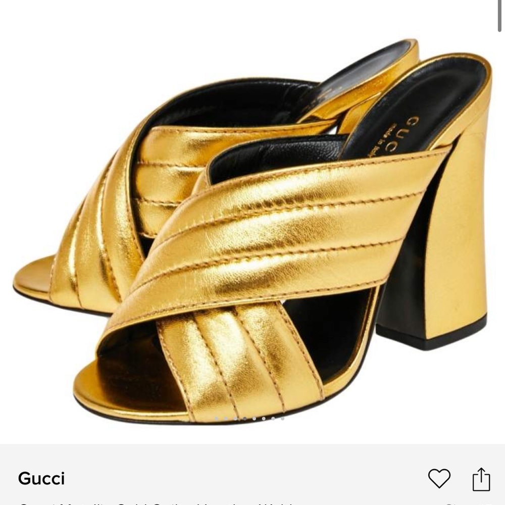 Gucci leather webby mules